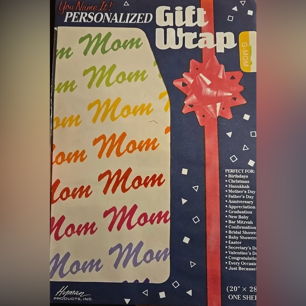 Vintage Unopened “Mom” Gift Wrap, Lot of 10.